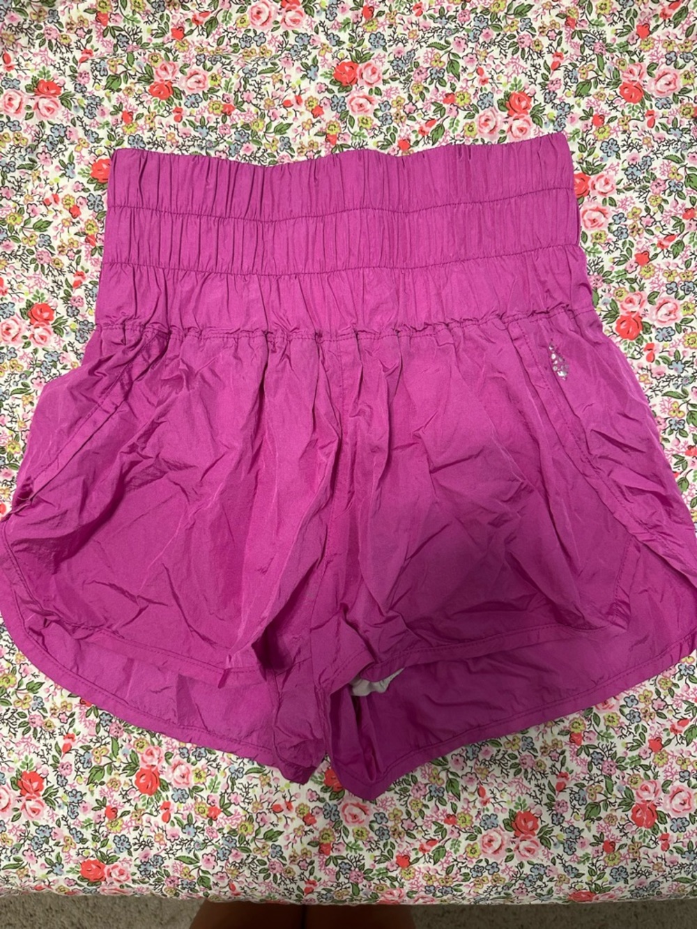 FP Movement by Free People Magenta High-Waist Bubble Athletic Shorts